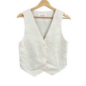Almina Concept Women's Cream Button-Front Vest Top